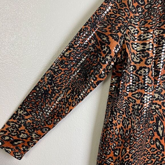 Exclusively Misook Full Zip Animal Print Shiny Pailettes Jacket Womens Medium - Picture 5 of 9